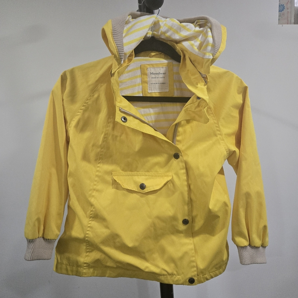 Meanbear Yellow Kids Rain Jacket